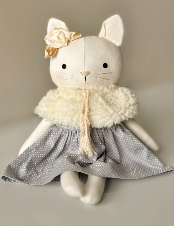 Boneca de Pano Artesanal Gata 38 cm